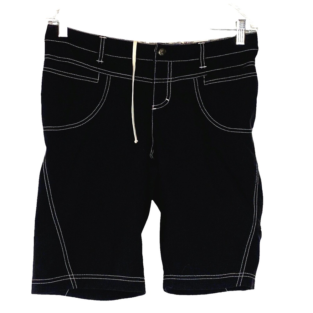 ATHLETA Women Bermuda Nylon Shorts Zips Sz 4 Black Beach Summer 46-11
